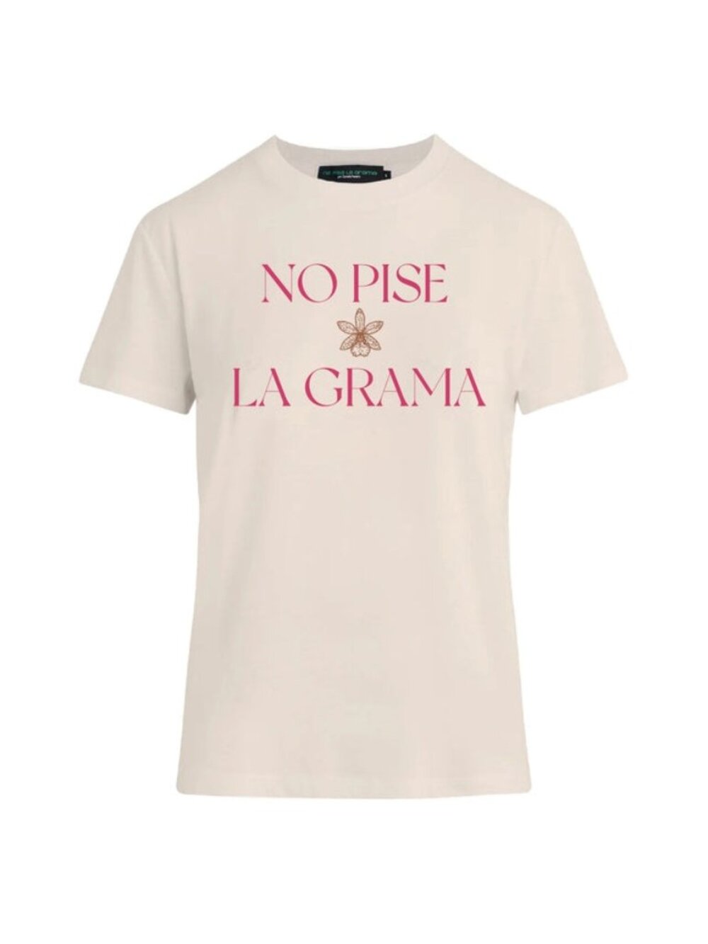 No Pise La Grama Salty Flower T-Shirt Cream Size NWT